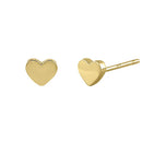 Solid 14K Yellow Gold Tiny Heart Earrings - Shryne Diamanti & Co.