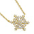 Solid 14K Gold Snowflake with Clear Lab Diamonds Necklace - Shryne Diamanti & Co.