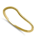 Solid 14K Yellow Gold Curved Rope Ring - Shryne Diamanti & Co.