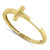 Solid 14K Yellow Gold Cross Ring - Shryne Diamanti & Co.