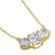 Solid 14K Yellow Gold Triple Cushion Lab Diamonds Necklace - Shryne Diamanti & Co.