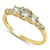 Solid 14K Yellow Gold Triple Round Clear Lab Engagement Ring - Shryne Diamanti & Co.