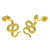 14K Gold Snake Stud Earrings With Screw Back