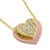 Solid 14K Gold Layered Heart with Clear Lab Diamonds Necklace - Shryne Diamanti & Co.