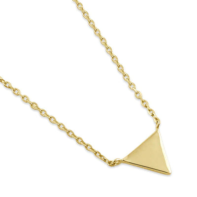 Solid 14K Yellow Gold Triangle Necklace - Shryne Diamanti & Co.