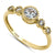 Solid 14K Yellow Gold Clear Five Round Lab Stone Engagement Ring - Shryne Diamanti & Co.