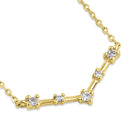 Solid 14K Yellow Gold LAB V Bar Necklace - Shryne Diamanti & Co.