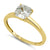 Solid 14K Yellow Gold Asscher 6.5mm Clear Lab Engagement Ring - Shryne Diamanti & Co.