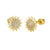 14K Gold Sunflower Stud Earrings W. Screw Back - Shryne Diamanti & Co.