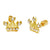 14K Gold Crown W. Screw-Back Stud Earrings - Shryne Diamanti & Co.