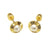 14K Gold Round D/C Disc & Pearl Stud Earrings W. Screw Back - Shryne Diamanti & Co.