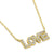 Solid 14K Gold LOVE Diamond Necklace - Shryne Diamanti & Co.