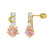 14K Gold 5mm Pink Star LAB Earrings W. Screw Back - Shryne Diamanti & Co.