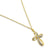 Solid 14K Yellow Gold Ribbon Cross Lab Diamonds Necklace - Shryne Diamanti & Co.