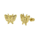 14K Solid Gold Screw Back Butterfly Stud Earrings - Shryne Diamanti & Co.
