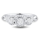 Signature Collection 1/2 ct. tw. Diamond Three-Stone Ring in 10K White Gold - Shryne Diamanti & Co.