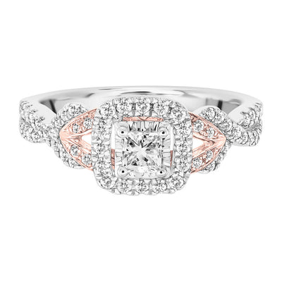 SHRYNE'S Signature Collection 5/8 ct. tw. DIAMOND Engagement Ring in 14K White & Rose Gold - Shryne Diamanti & Co.