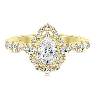 Zac Posen Fay Pear-Shaped Diamond Engagement Ring in 14k gold (1 ct. tw.) - Shryne Diamanti & Co.