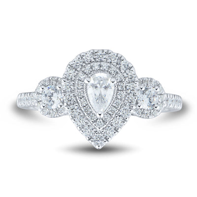 SHRYNE'S Signature Collection 3/4 ct. tw. Pear-Shaped Halo DIAMOND Engagement Ring - Shryne Diamanti & Co.