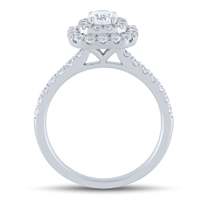 SHRYNE'S Signature Collection 1 ct. tw. DIAMOND Double Halo Engagement Ring in 14K White Gold - Shryne Diamanti & Co.