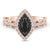 SHRYNE'S Black DIAMOND Halo Engagement Ring 14K White Gold and 14K Yellow Gold (1 ct.tw.) - Shryne Diamanti & Co.