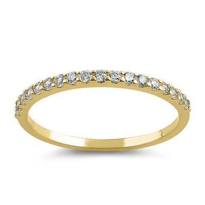 Solid 14K Gold Half Eternity Lab Ring - Shryne Diamanti & Co.