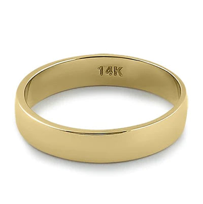 Solid 14K Yellow Gold 4mm Classic Wedding Band - Shryne Diamanti & Co.