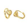 14K Gold Heart W. LAB Huggie Hoop Earrings - Shryne Diamanti & Co.