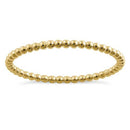 Solid 14K Yellow Gold Thin Beaded Ring - Shryne Diamanti & Co.