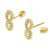 14K Gold Infinity LAB Stud Earrings W. Screw-Back - Shryne Diamanti & Co.