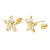 14K Gold LAB Star Flower W. Screw Back Stud Earrings - Shryne Diamanti & Co.