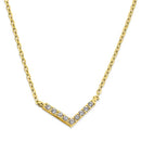 Solid 14K Yellow Gold V Shape Lab Diamonds Necklace - Shryne Diamanti & Co.