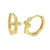 14K Solid Yellow Gold D/C Cross Huggie Hoop Earrings - Shryne Diamanti & Co.