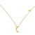 Solid 14K Yellow Gold Crescent Moon & Star Necklace - Shryne Diamanti & Co.