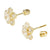 4K Gold Flower LAB Stud Earrings With Screw Back - Shryne Diamanti & Co.