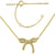 Solid 14K Yellow Gold Bow Diamond Necklace - Shryne Diamanti & Co.