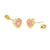 14K Gold 5mm Pink LAB Heart D/C Bezel-Set W. Screw Back Stud Earrings - Shryne Diamanti & Co.