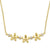 Solid 14K Gold Triple Plumeria with Clear Lab Diamonds Necklace - Shryne Diamanti & Co.