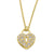 Solid 14K Gold Heart Lock with Clear Lab Diamonds Necklace - Shryne Diamanti & Co.