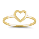 Solid 14K Yellow Gold Heart Outline Ring - Shryne Diamanti & Co.