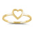 Solid 14K Yellow Gold Heart Outline Ring - Shryne Diamanti & Co.