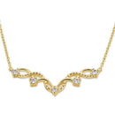 Solid 14K Yellow Gold Elegant Lab Diamonds V Necklace - Shryne Diamanti & Co.