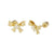 14K Gold Bow-LAB Stud Earrings With Screw Back - Shryne Diamanti & Co.