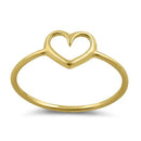 Solid 14K Gold Simple Open Heart Ring - Shryne Diamanti & Co.