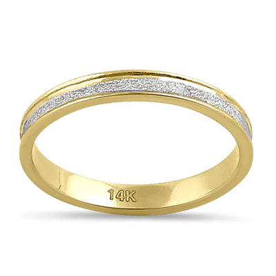 Solid 14K Yellow Gold and White Stardust Band - Shryne Diamanti & Co.