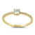 Solid 14K Yellow Gold Round 4mm Clear Lab Ring - Shryne Diamanti & Co.