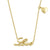 Solid 14K Yellow Gold "Love" and Dangling Heart Charm Necklace - Shryne Diamanti & Co.