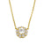 Solid 14K Gold Flower with Clear Lab Diamonds Necklace - Shryne Diamanti & Co.