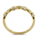 Solid 14K Yellow Gold Half Eternity Round Marquise Lab Stone Ring - Shryne Diamanti & Co.