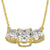 Solid 14K Yellow Gold Triple Cushion Lab Diamonds Necklace - Shryne Diamanti & Co.